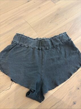 Free People Movement Women's Black Casual Textured Shorts
